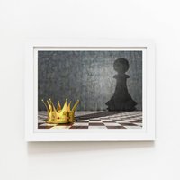 Warren Reed - Designer Deception - Crown Framed Art Print in White | Size: W20" x H30"