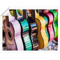 Warren Reed - Designer Colourful Traditional Mexican Guitars Unframed Art Print | Size: W16" x H24"