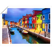 Warren Reed - Designer Burano Island Evening Unframed Art Print | Size: W24" x H36"