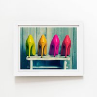 Warren Reed - Designer Retro Shoe Collection Framed Art Print in White | Size: W24" x H36"