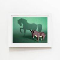 Warren Reed - Designer Hidden Potential - Mustang Framed Art Print in White | Size: W8" x H10"