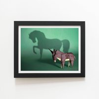 Warren Reed - Designer Hidden Potential - Mustang Framed Art Print in Black | Size: W12" x H16"