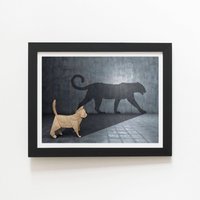 Warren Reed - Designer Hidden Potential - Jaguar Framed Art Print in Black | Size: W8" x H10"