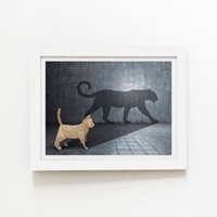 Warren Reed - Designer Hidden Potential - Jaguar Framed Art Print in White | Size: W12" x H16"