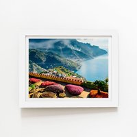 Warren Reed - Designer Amalfi Coast, Ravello, Italy Framed Art Print in White | Size: W20" x H30"