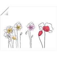 Warren Reed - Designer Linear Art Flowers Unframed Art Print | Size: W8" x H10"