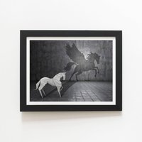 Warren Reed - Designer Hidden Potential - Pegasus Framed Art Print in Black | Size: W16" x H24"