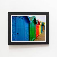 Warren Reed - Designer Beach Huts, Whitby Framed Art Print in Black | Size: W24" x H36"