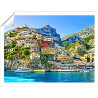 Warren Reed - Designer Summer In Postiano, Amalfi Coast, Italy Unframed Art Print | Size: W8" x H10"