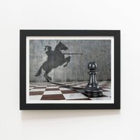 Warren Reed - Designer Hidden Potential - Knight Framed Art Print in Black | Size: W24" x H36"