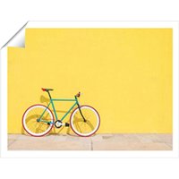 Warren Reed - Designer Bike Against Yellow Unframed Art Print | Size: W16" x H24"
