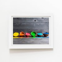 Warren Reed - Designer Bright Coconuts Framed Art Print in White | Size: W8" x H10"