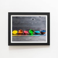 Warren Reed - Designer Bright Coconuts Framed Art Print in Black | Size: W24" x H36"