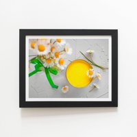 Warren Reed - Designer Bright Yellow Framed Art Print in Black | Size: W24" x H36"