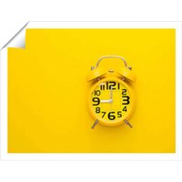 Warren Reed - Designer Yellow Alarm Clock Unframed Art Print | Size: W16" x H24"