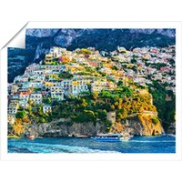 Warren Reed - Designer Positano, Amalfi Coast Unframed Art Print | Size: W12" x H16"