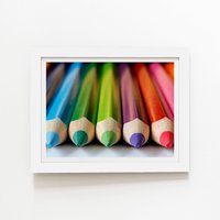 Warren Reed - Designer Colouring Pencils Framed Art Print in White | Size: W12" x H16"