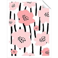 Warren Reed - Designer Pastel Pink Flowers Unframed Art Print | Size: W24" x H36"