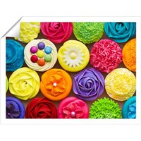 Warren Reed - Designer Bright Colourful Cupcakes Unframed Art Print | Size: W24" x H36"