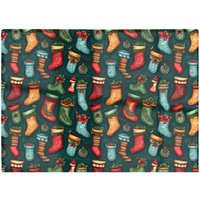 Warren Reed - Designer Christmas Stockings Glass Chopping Board in Green