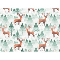 Warren Reed - Designer Reindeer On A Snowy Landscape Glass Chopping Board in Green