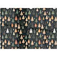 Warren Reed - Designer Boho Inspired Christmas Trees Glass Chopping Board in Green
