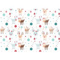 Warren Reed - Designer Happy Reindeer With Christmas Lights Glass Chopping Board in White
