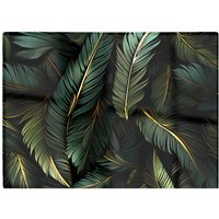 Warren Reed - Designer Green & Gold Leaves Glass Chopping Board