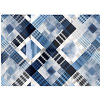 Warren Reed - Designer Checkered Square Black & Blue Glass Chopping Board