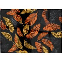 Warren Reed - Designer Orange Feather Leaves Glass Chopping Board