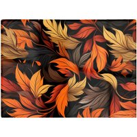 Warren Reed - Designer Autumn Leaves Design Glass Chopping Board in Orange