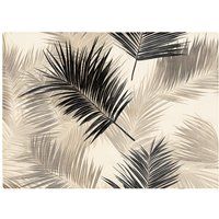 Warren Reed - Designer Black & White Tropical Palm Leaves Glass Chopping Board in Grey
