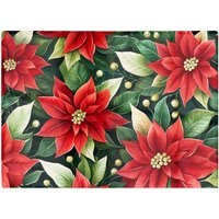 Warren Reed - Designer Poinsetta Watercolour Glass Chopping Board in Red