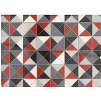 Warren Reed - Designer Grey Red Triangle Geometric Glass Chopping Board