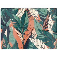 Warren Reed - Designer Autumn Tropical Leaves Glass Chopping Board in Green