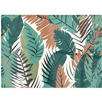 Warren Reed - Designer Tropical Floral Leaves Green Brown Glass Chopping Board