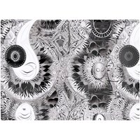 Warren Reed - Designer Abstract Moon & Sun Glass Chopping Board in Grey