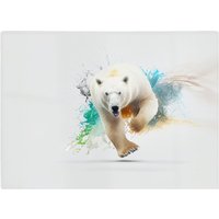 Warren Reed - Designer Charging Polar Bear Glass Chopping Board in White
