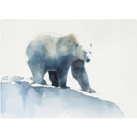 Warren Reed - Designer Polar Bear Watercolour Glass Chopping Board in Brown