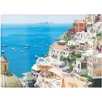 Warren Reed - Designer Positano With Flowers Italy Glass Chopping Board in Green