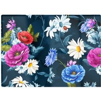 Warren Reed - Designer Poppy Flowers With Chamomile Glass Chopping Board in Blue