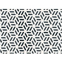 Warren Reed - Designer Geometric Monochrome Hexagonal Pattern Glass Chopping Board in Black