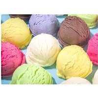 Warren Reed - Designer Ice Cream Scoops Glass Chopping Board in Yellow