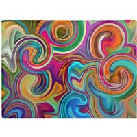 Warren Reed - Designer Colourful Wave Pattern Glass Chopping Board in Red