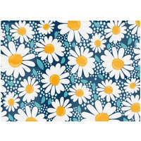Warren Reed - Designer Camomile Flowers Glass Chopping Board in Blue