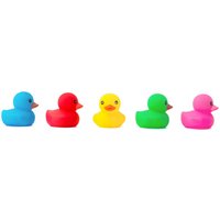 Warren Reed - Designer Coloured Rubber Ducks Glass Chopping Board in White