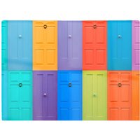 Warren Reed - Designer Colourful English Doors Glass Chopping Board in Red