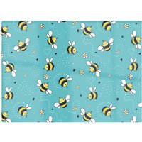 Warren Reed - Designer Hand Drawn Busy Bees Glass Chopping Board in Blue