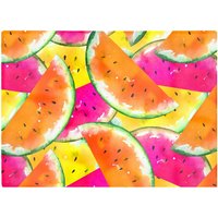Warren Reed - Designer Watermelon Design Glass Chopping Board in Orange