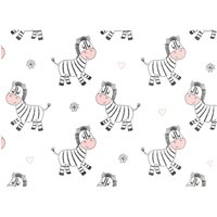 Warren Reed - Designer Cute Hand Drawn Zebra Glass Chopping Board in White